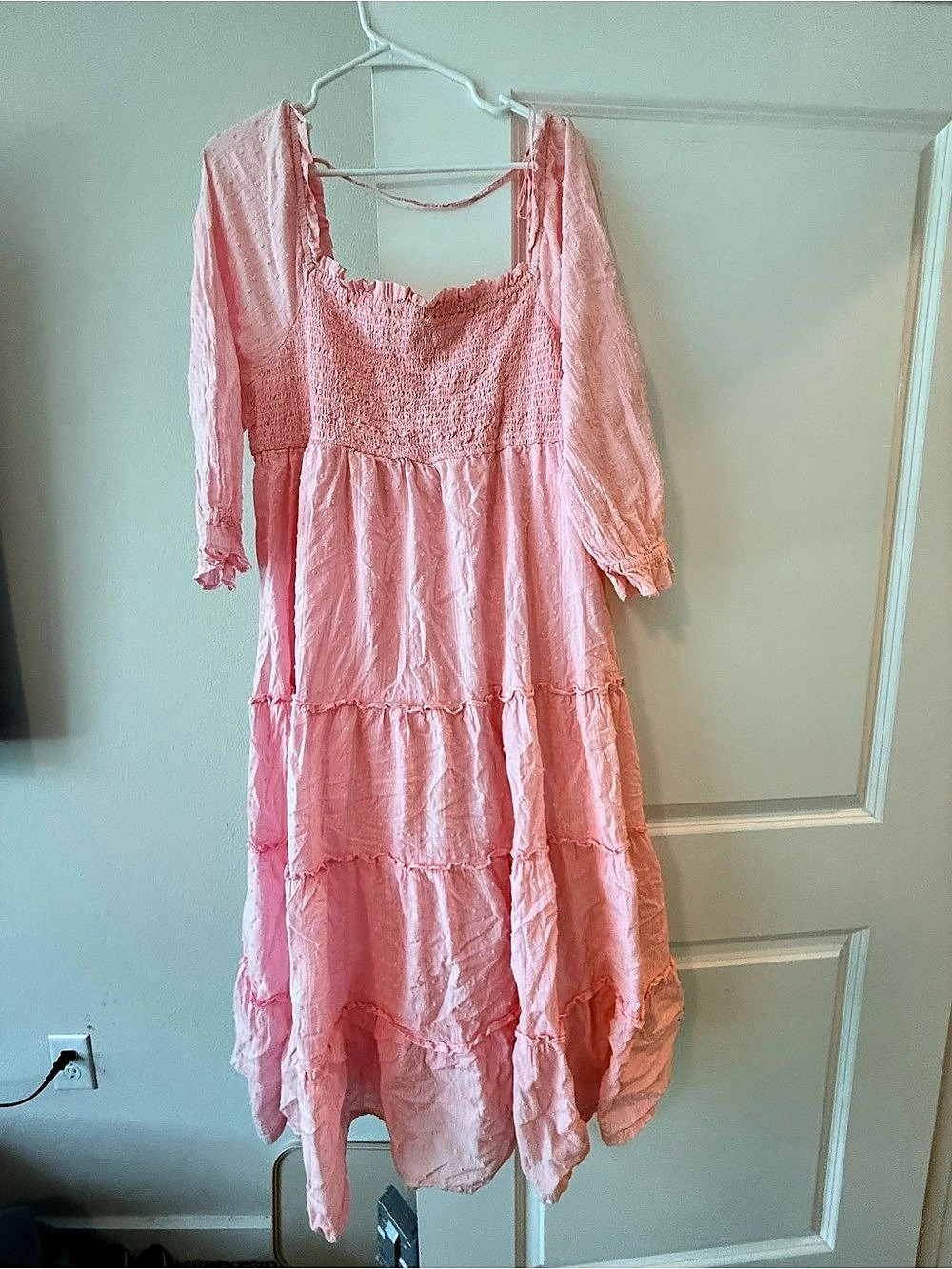 crown & ivy Pink Smocked Midi Dress Size XL